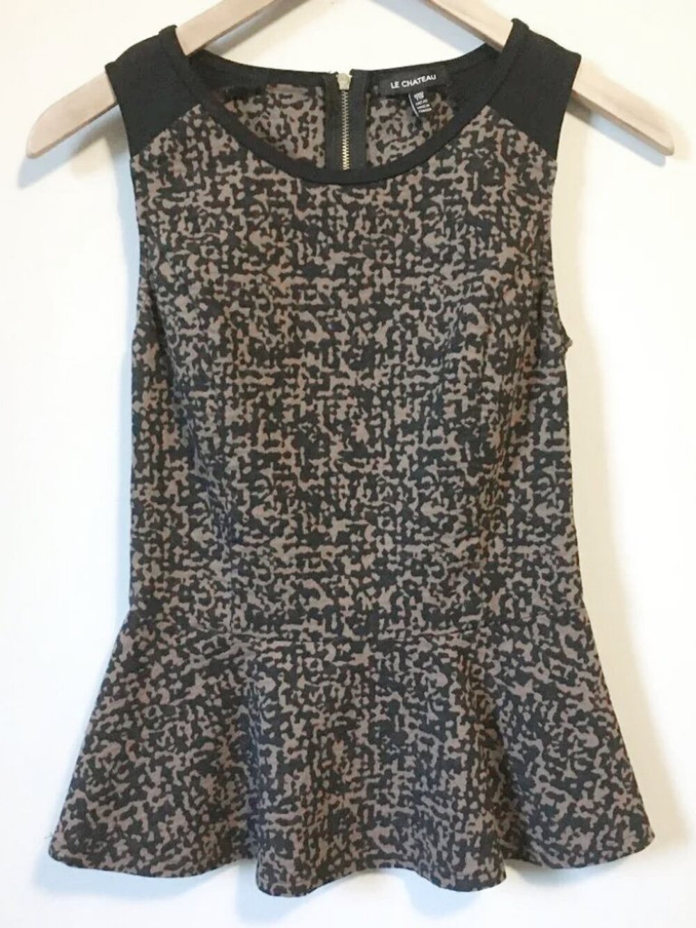 Vintage Y2K Le Chateau Abstract Peplum Canadian Made Blouse - XXS